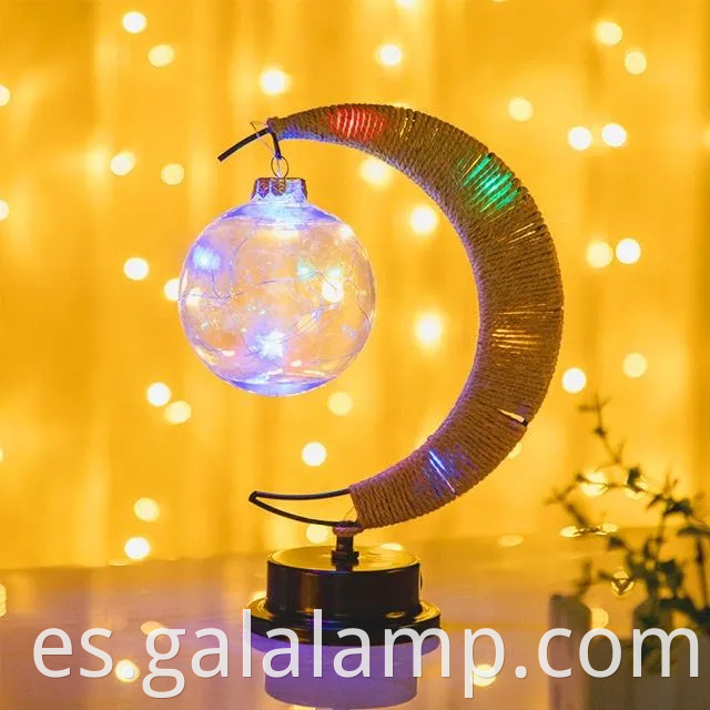 Lámpara de luna 3D encantada con luces de estrellas azules centelleantes